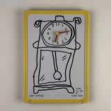 EVA WALL CLOCK / CLASSIC 01 / “Pendulum Clock” / Yellow Frame