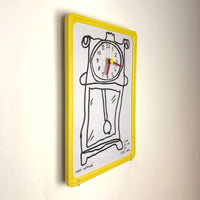EVA WALL CLOCK / CLASSIC 01 / “Pendulum Clock” / Yellow Frame