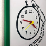 EVA WALL CLOCK / CLASSIC 04 / “Pocket Watch” / Green Frame